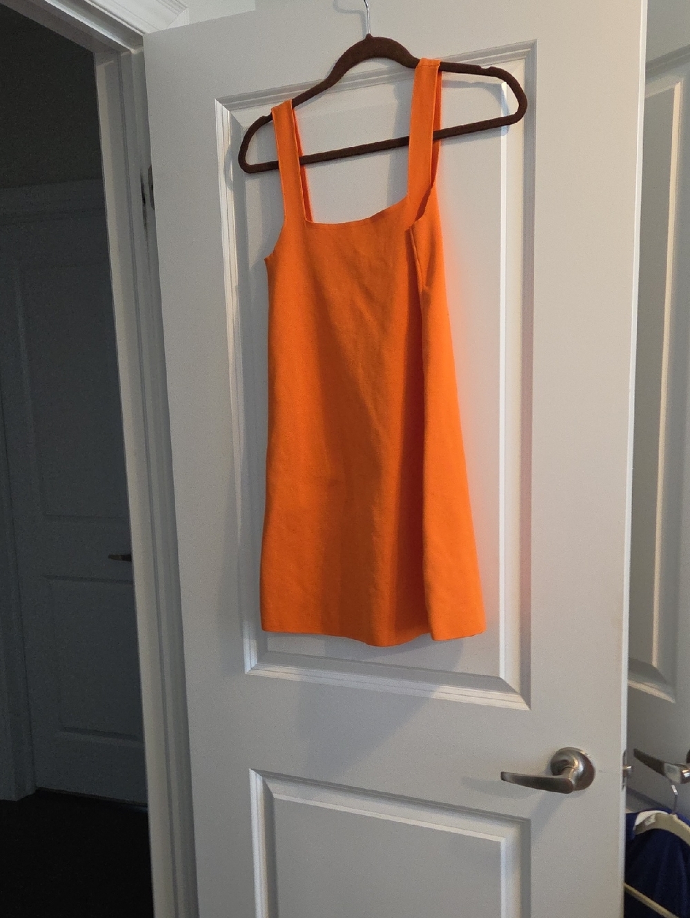 Mini Knit Zara Bright Orange Sleeveless Mini Dress
